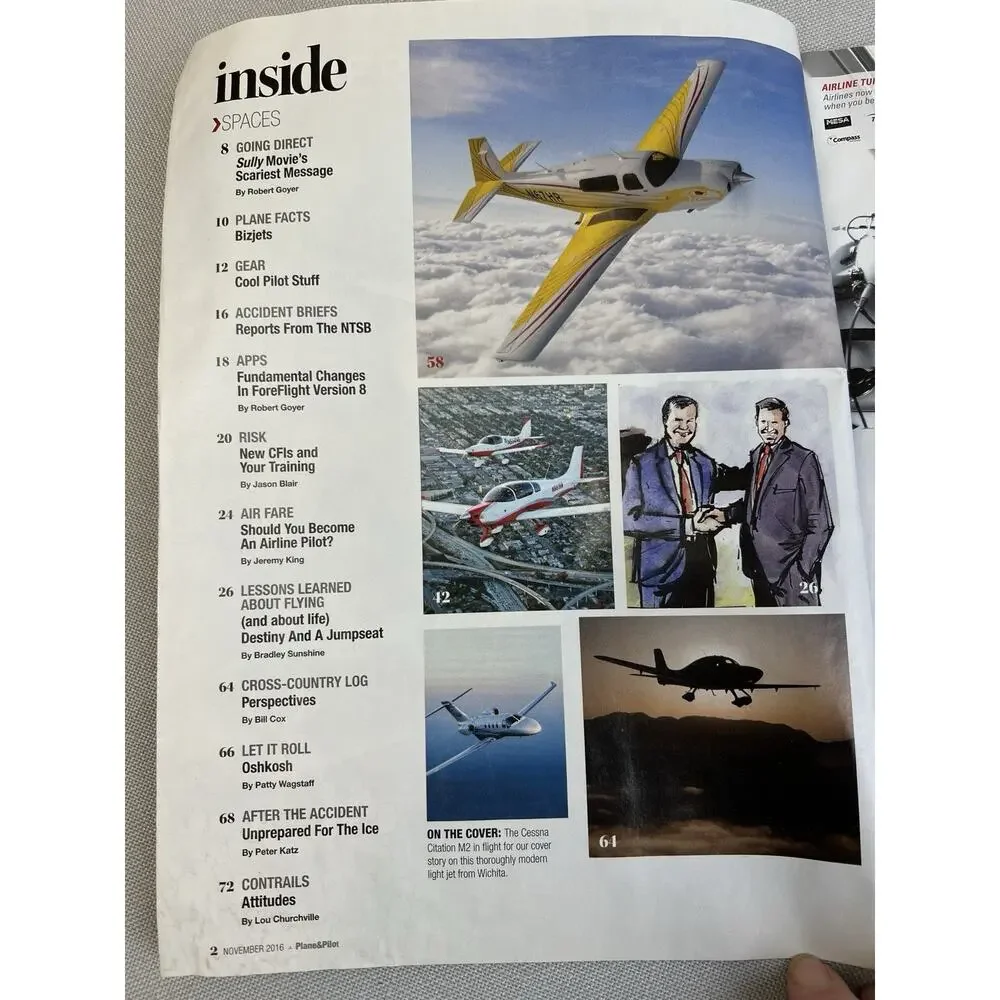 Plane & Pilot Magazine Avaition Flight 4 Issues 8/16, ,10 / 16, 11/16, 2/17,
